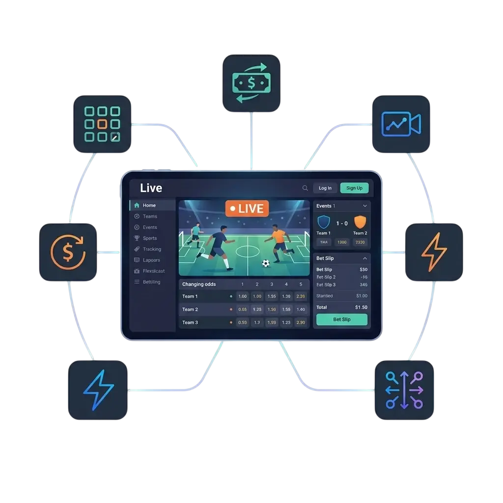 SportyBet live betting interface showing in-play markets