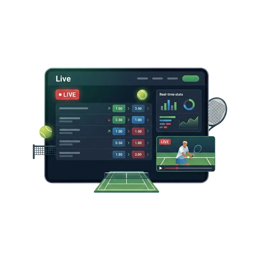 Live tennis betting in progress at SportyBet Nigeria