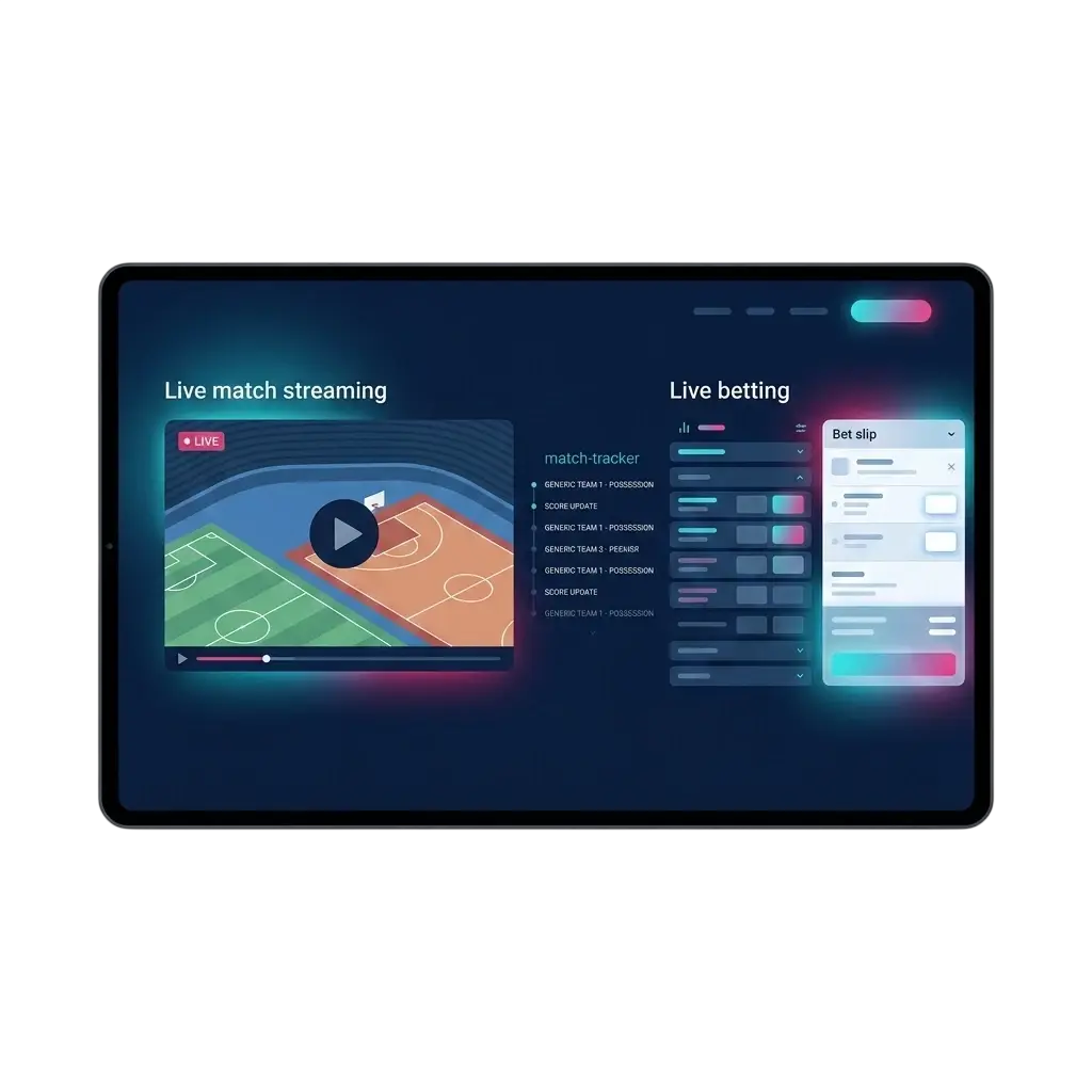 Live match tracker and streaming interface on SportyBet