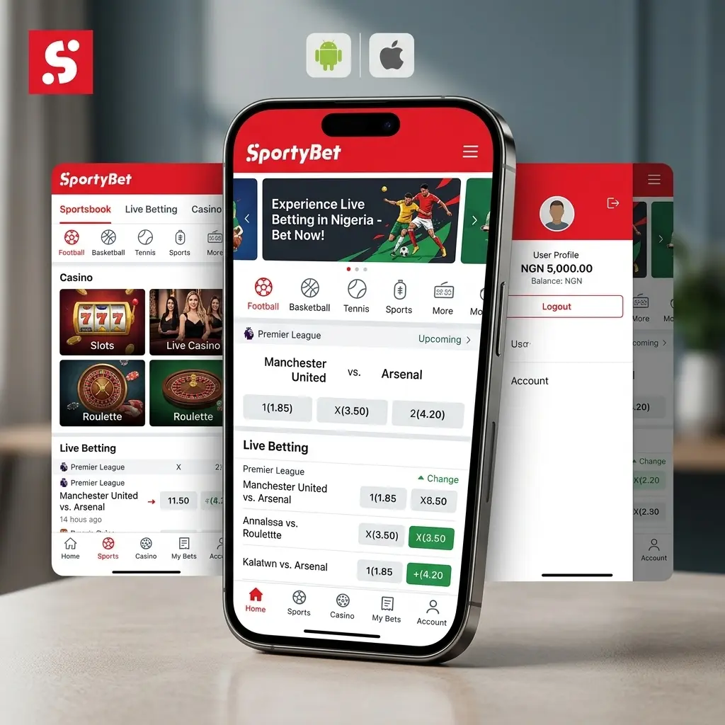 SportyBet mobile app on Android and iOS devices