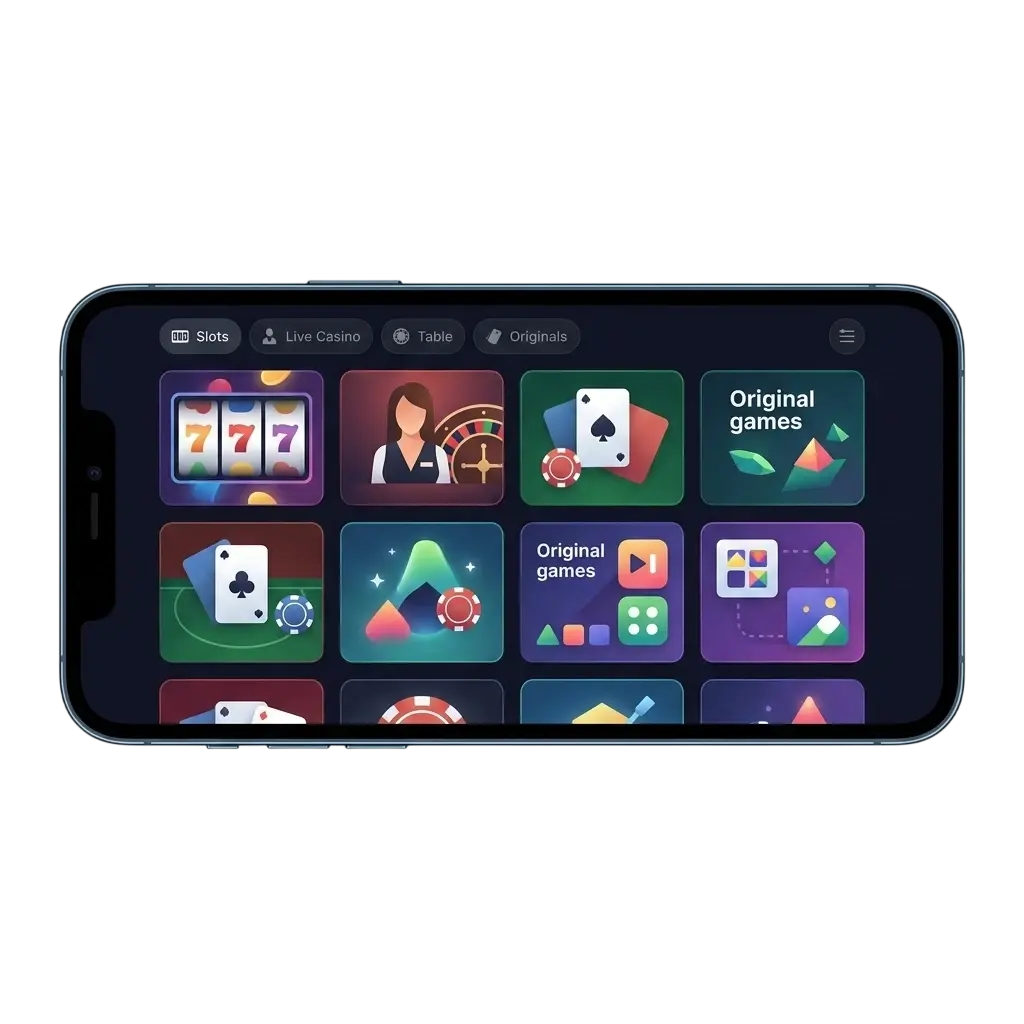 Mobile casino games lobby on Sportybet